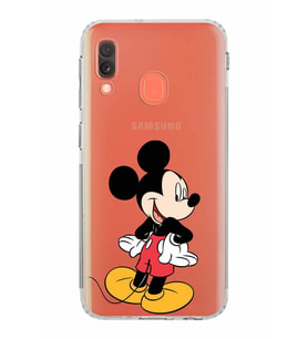 Samsung Galaxy A20e  Kamera Korumalı  Kapak Mickey Mouse Tasarımlı  Şeffaf Kılıf