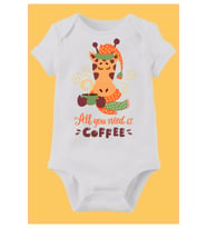 Organik Baskılı Pamuklu Unisex Bebek Body