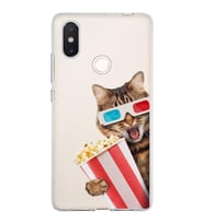 PrintiFy Xiaomi Mi 8 SE ile Uyumlu 1mm Slim Fit Kedi 1 050b Baskılı Şeffaf  Kılıf