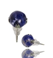 Sertifikalı Doğal Lapis Lazuli Taşı Nokta Doğal Taş Küpe (Çok Renkli)