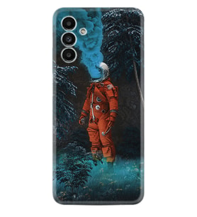 Samsung A23 A31 A32 A50 A51 A52 A53 A70 Kılıf Desenli Silikon Astronot Smoke 1769