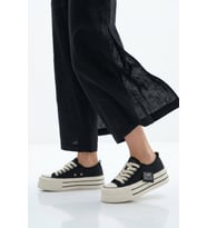 Ayakmod Bej Keten Hafif Bağcıklı Kadın Casual Ayakkabı 2011 G