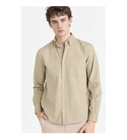 Defacto Regular Fit Gabardin Haki Erkek Gömlek F1261AX/KH404