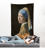 Johannes Vermeer - İnci Küpeli Kız Duvar Örtüsü - Girl with a Pearl Earring-7309