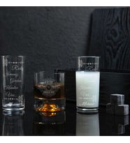 Ahşap Kutulu İsim ve Söz Yazılı Kişiye Özel Rakı ve Taşlı Viski Kadehi Seti