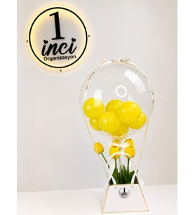 Sarı Laleli Bobo Balon Çanta Kutusu