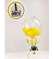 Sarı Laleli Bobo Balon Çanta Kutusu