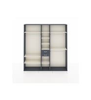 Arges Dolap 10 Raflı 2 Çekmeceli 3 Askılı 220x30x243 Antrasit-Aytaşı/Antrasit