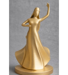 15 cm Dekoratif Ev ve Ofis Hediyelik Kafkas Adige Çerkes 3D Figür Hediyelik Gold Renk