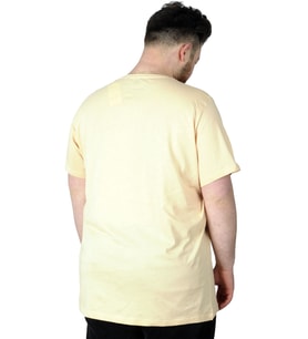 Mode XL Büyük Beden T-Shirt Baskılı Renovate 22157 Bej