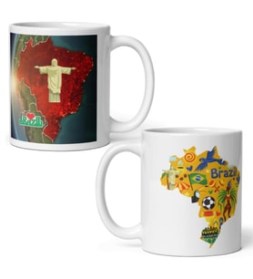 Brezilya Kupa Bardak 2 Adet Seyahat Hatıra Brazil Mug (Karışık)