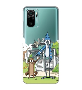Xiaomi Redmi Note 10 / Note 10S Uyumlu Mordecai ve Rigby Tasarımlı Şeffaf Telefon Kılıfı