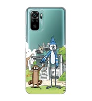 Xiaomi Redmi Note 10 / Note 10S Uyumlu Mordecai ve Rigby Tasarımlı Şeffaf Telefon Kılıfı