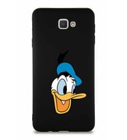 Samsung Galaxy J7 Prime Soft Premier Kapak Donald Duck-A Tasarımlı Silikon Kılıf - Siyah (Şeffaf)