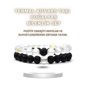 Nelleovana Kuvars Doğal Taş Bileklik Set ( Bedeni Zinde Tutar, Güç Ve Canlılık Verir ) 8 Mm