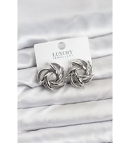 Gümüş Renk Pirinç Keskin Sarmal Model Kadın Küpe - TJ-BKP11601