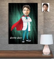 Kişiye Özel Karikatür Baskılı Ahşap Tablo Acil Doktor Erkek-2 30x40