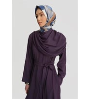 Armine Şal Detaylı Ferace 25Y8304 Puslu Mor