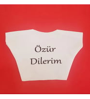 Özür Dilerim Yazılı Peluş Oyuncak Ayı Tişörtü