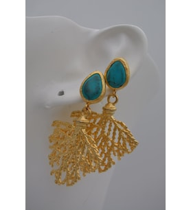 STONEAGE JEWELLERY Altın Kaplama Kolye Küpe Set Takım Zincirli (Altın / Dore)