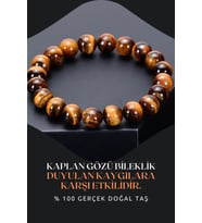 Kaplan Gözü Doğal Taş Bileklik 8 Mm ( Duyulan Kaygılara Karşı Etkilidir ) Aa Kalite