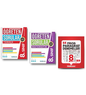 PRUVA AKADEMİ YAYINLARI 8.SINIF ÖĞRETEN SORULAR TÜRKÇE + MATEMATİK + PARAGRAF DENEME