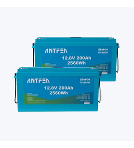 ANTFEA 12.8V 200Ah ABS Lityum Akü Akıllı Ekran LiFePo4 2 ADET