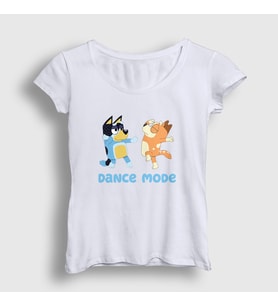 Presmono Kadın Beyaz Bluey Dance Mode Bandit Chili T-Shirt 446381tt (Beyaz)
