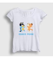 Presmono Kadın Beyaz Bluey Dance Mode Bandit Chili T-Shirt 446381tt (Beyaz)