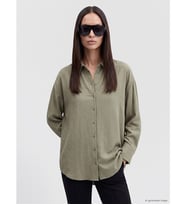 LCW EVERYDAY Haki Dokulu Oversize Kadın Gömlek