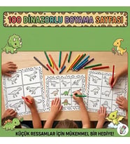 Çocuk Boyama Kitabı Dinozor Boyama Kitabı A4 11 Sayfa Eğitici Çocuk Aktivite Kitabı 100 Farklı Dinozor Boyama Seti