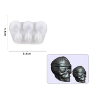 EPOKSİ REÇİNE SİLİKON KALIP İTHAL GÖZLÜKLÜ KURU KAFA BİLEKLİK OBJE SİLİKON KALIP HB3021-0044 (Beyaz)