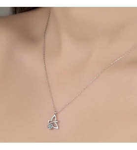 SWAROVSKİ TAŞLI YUSUFÇUK 925 AYAR GÜMÜŞ KOLYE