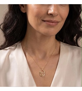 Kişiye Özel 925 Ayar Gümüş Minimalist Silüet Yüz Kolye (Gold)