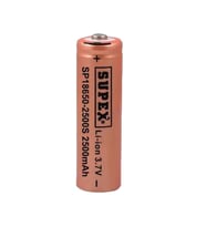 Supex 18650 – 2500S 3.7V 2500 Mah Başlı Li-Ion Pil (Siyah)