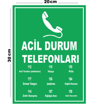Metal Acil Durum Telefonları 20cm x 30cm A4 Büyüklüğünde Uyarı Levhası Yönlendirme Tabelası