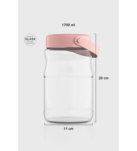 Renga Macro 1700 ml Bej Kapaklı Cam Kavanoz 131074