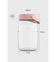 Renga Macro 1700 ml Bej Kapaklı Cam Kavanoz 131074 (Pembe)
