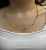 Oval ithal gümüş zincir