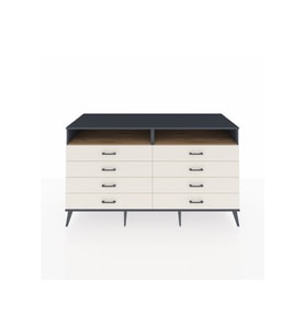 Kronos Konsol 2 Raflı 8 Çekmeceli  176x59x99 Antrasit-Çam/Aytaşı