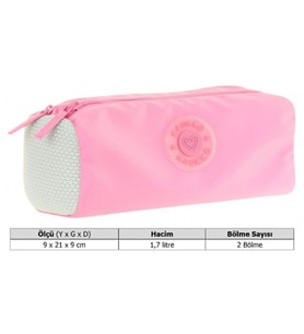 Kaukko İki Bölmeli Kız Çocuk Okul Kalem Çantası - Pembe - K2739