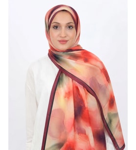 Luissa Soft Şal Bahar Desen Bordo