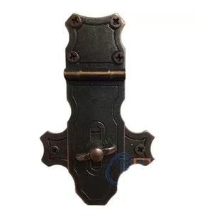 Dekoratif Anahtarlı Sandık Askısı - 40x65mm, Oksit, 1 Adet