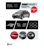 Renault Megane 2 Krom Aksesuar Seti 3 Parça 2002-2006 (Kapı Kolu+İç Kapı Kolu Çerçeve+Ön Panjur) P.Çelik