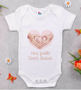 BK Kids İsimli Hoş Geldin Bebek Tasarımlı Beyaz Bebek Body Zıbın-6