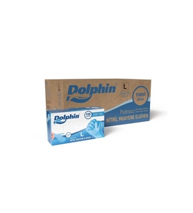 ŞeyliŞeyler - Dolphin Mavi Nitril Eldiven L Beden (Large) Pudrasız Muayene Eldiveni - 1 Paket (100 Adet)