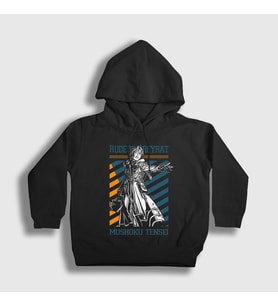 Presmono Unisex Çocuk Siyah Rudeus Greyrat Mushoku Tensei Kapüşonlu Sweatshirt 551188tt