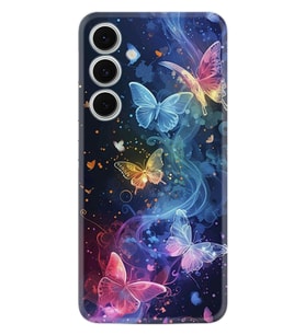 Samsung Galaxy A26 Kılıf Boutique Baskılı Resimli Neon Kelebekler Pcode -092