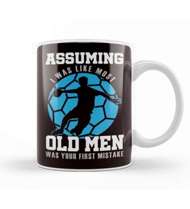Old Man Handball Player Handballer Ball Sports Coach Court Kupa Bardak Porselen