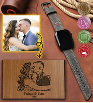 vagave Kişiye Özel Apple Watch 42MM 44MM 45MM 49MM Ultra Ultra 2 Seri 3 / 4 / 5 / 6 / Se / 7 / 8 / 9 / 10 Uyumlu Hakiki Gerçek Deri El İşçilikli Arkadaşa Öğretmene Babaya Eşe Sevgiliye Yeniyıl Hediyelik Saat Kordonu (Gri)